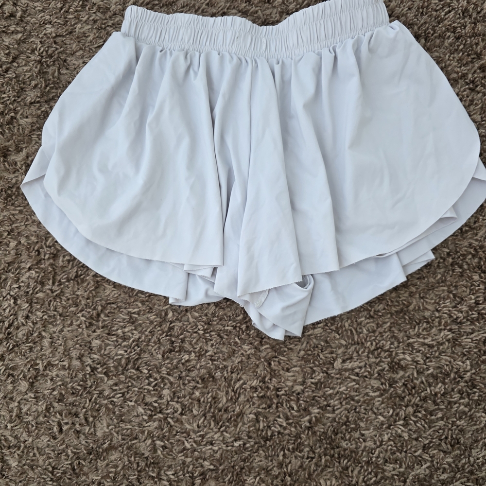 Kids White Layered Shorts